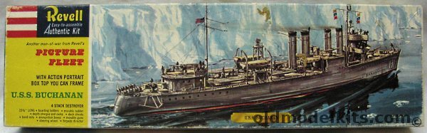 Revell 1/240 DD131 USS Buchanan Four Stack Destroyer, H375-149 plastic model kit